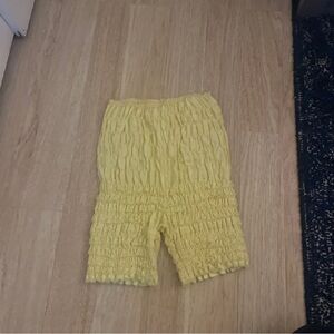 Yellow Smocked Bloomers with lace
